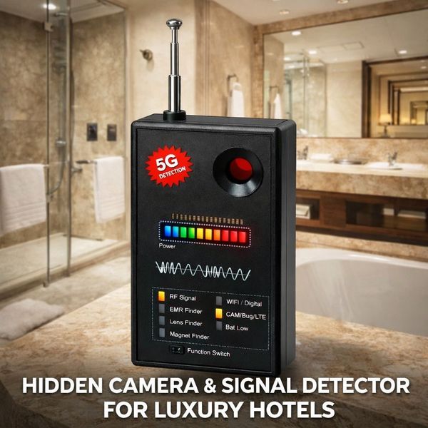 多功能 無線電波-防竊聽-防偷拍-防手機 探測器/ 探測Micro SD記憶卡(插卡式)隱藏攝影機 / 探測磁吸式 GPS 追蹤器(定位器) / 探測待機手機 / 5G (3300 ~ 3700MHz)手機偵測器 / 探測僅記憶卡的針孔 / 發現隱藏式錄音機(筆) / 防監視